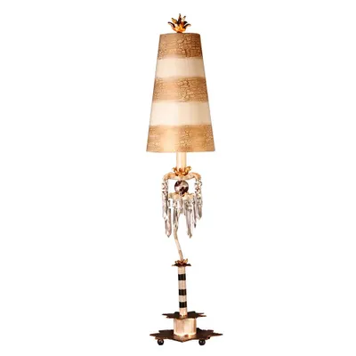 Produktbild von Elstead Birdland Tischleuchte E27 114cm Schwarz-weiß Kristalle