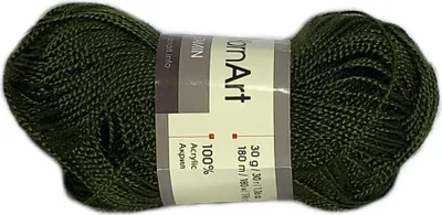 Produktbild von YarnArt Etamin 444 – Feines Häkelgarn in Armeegrün, ultraleicht & strapazierfähig – ideal für Amigurumi und zarte Muster - 30g