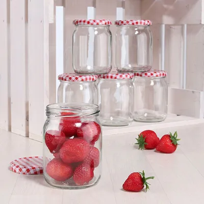 Produktbild von 6er Set Einmachgläser 540 ml Marmeladengläser mit Schraubdeckel