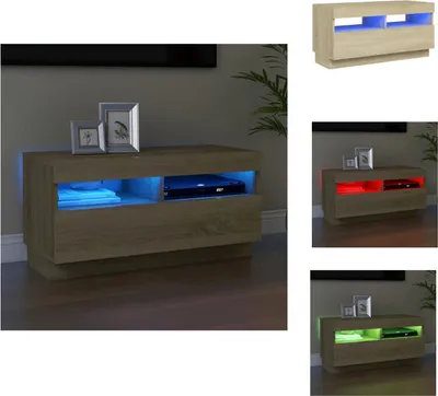 Produktbild von vidaXL TV-Schrank mit LED-Leuchten Sonoma-Eiche 80x35x40 cm - TV-Möbel