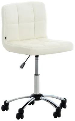 Image de Tabouret de travail CLP Medica, réglable en hauteur et pivotant à 360°, avec revêtement en similicuir blanc