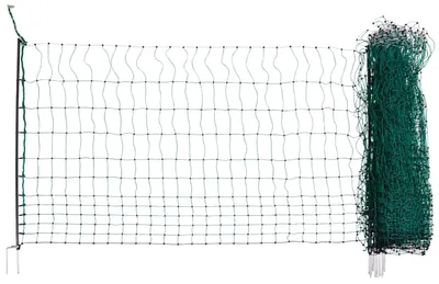 Immagine prodotto di AKO Geflügelnetz Premium (grün, 25m Länge, 122 cm hoch, 9 Pfähle, Doppelspitze)