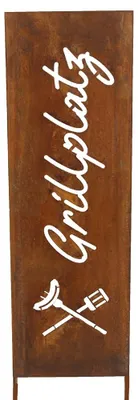 Produktbild von Schild Spruchtafel Gartenschild Edelrost rostige Gartendeko 115cm Edelrost
