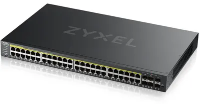 Produktbild von Zyxel GS2220-50HP-EU0101F, Managed, L2, Gigabit Ethernet (10/100/1000), Power over Ethernet (PoE), Rack-Einbau