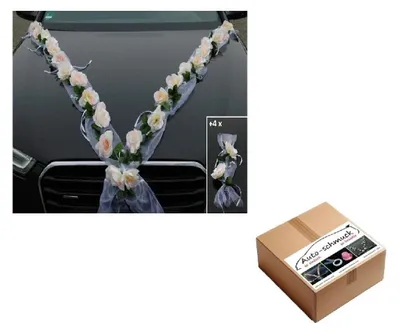 Produktbild von Dekoration für Autos mit Rosen, geeignet für Hochzeiten und Feiern