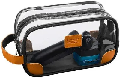 Image de Petite trousse de toilette de voyage transparente pour homme
