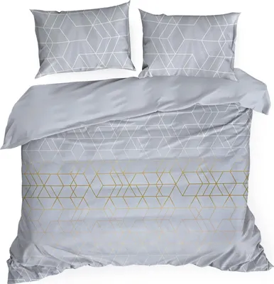 Produktbild von Eurofirany Bettwäsche Kissenbezug Bettbezug 200x220cm grau Abstrakt 3tlg Set