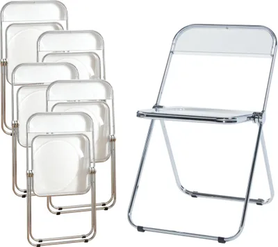 Produktbild von Klappstuhl 'Pornainen' 6er Set Stahlgestell Transparent