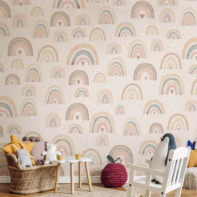 Produktbild von Vlies Fototapete - Rainbows and Hearts 400x280 cm Für Kinder e-A-10133-a-a