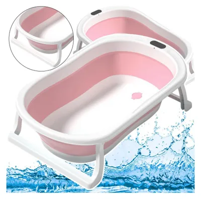 Produktbild von Faltbare Badewanne rutschfest klappbar Rosa