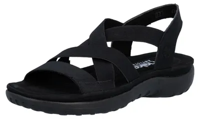Produktbild von Rieker Damen Sandale sportlicher Schlupfschuh mit Gummizug Riemen 64857, Größe:38 EU, Farbe:Schwarz