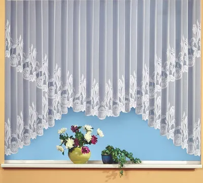 Produktbild von Heimtexland Gardine Store Kuvert Bogen weiß Scheibengardine Kräuselband Blumen Bordüre Typ69 Höhe 145 cm x Breite 750 cm