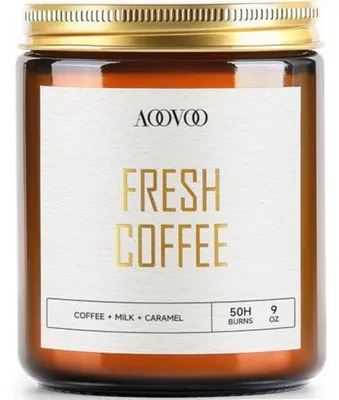 Obrázok produktu pre Vôňka do domácnosti Macchiato, sviečka s vôňou kávy, sójová sviečka, 265 ml, zlatá farba