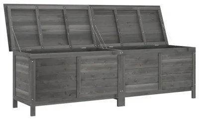 Produktbild von Gartenkiste – Aufbewahrungsbox mit Rollen, wetterbeständiger Kunststoff, Rattan-Optik, 198,5 x 50 x 56,5 cm