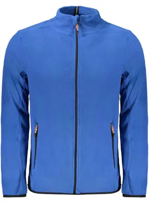 Produktbild von Herren Fleece-Sweatshirt Blau mit Reißverschluss und Stickerei