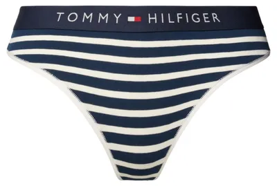Zdjęcie produktu dla Stringi bawełniane majtki damskie Tommy Hilfiger UW0UW04796 GRANATOWY - L