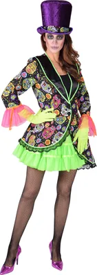 Produktbild von M218156-L Mexican Skull Damen Frack Tag der Toten Gr.L
