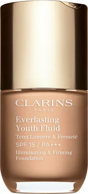 A product shot of a Clarins foundation bottle.