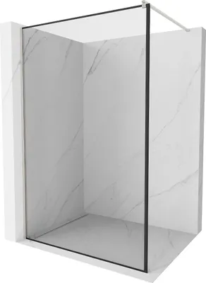 Image de Mexen Kioto Paroi de douche à l'italienne 160 x 200 cm, motif noir 8 mm, nickel brossé - 800-160-101-97-70