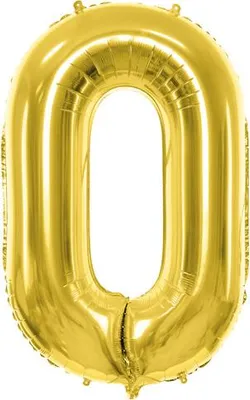 Zdjęcie produktu dla Balon foliowy cyfra "0", 72 cm, jasny złoty