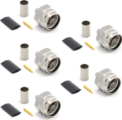 Zdjęcie produktu dla Wtyk N LMR240 LMR-240 RG59U RG8X RG-8X Wtyk sześciokątny typu N kabla koncentrycznego HF niklowany z pozłacanym bolcem (opakowanie 5 szt.)
