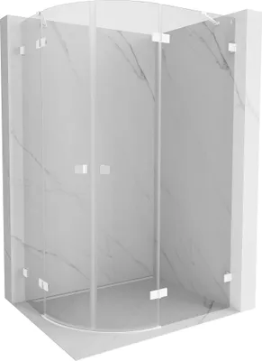 Immagine prodotto di Mexen Lunar cabina doccia semicircolare destra 90 x 80 cm, trasparente, bianca - 833-090P-080L-20-00