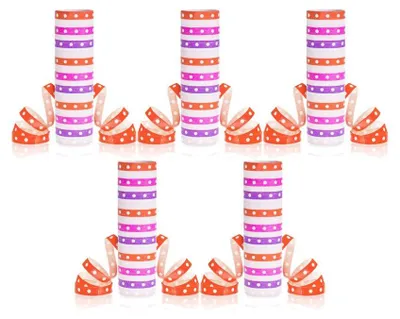 Produktbild von 5 Luftschlangen rot rosa lila Punkte