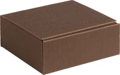 Image de Boîte cadeau en carton ondulé ouvert, carton strié MARRON, format 15x14x5,5cm, 100 pcs.