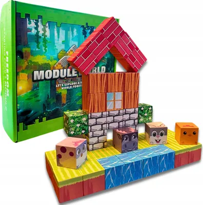 Image de Kit de construction magnétique éducatif Minecraft 46 pièces + figurine