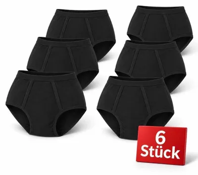 Produktbild von Herren Slips aus 100 % Baumwolle mit Eingriff, Schwarz-M-6