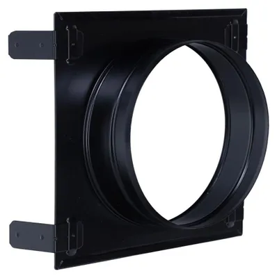 Produktbild von Verstellbares Stutzenblech 220 x 220 mm, mit 1 Stutzen Ø 150 mm, schwarz