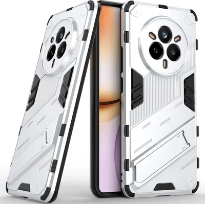 Produktbild von Armor Hülle für Realme 14 Pro 5G Hybrid PC TPU Bumper Stoßfestes Schutzhülle mit Standfunktion Weiß