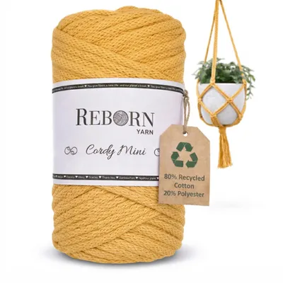 Produktbild von Makramee Garn 3mm Cordy Mini, 250g Baumwollkordel, weich & reißfest 125 Soft Honey