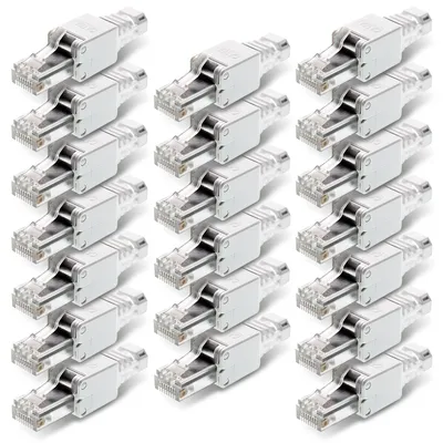 Produktbild von 20x Netzwerkstecker CAT6A RJ45 Netzwerk Stecker Werkzeuglose Montage CAT7 CAT6