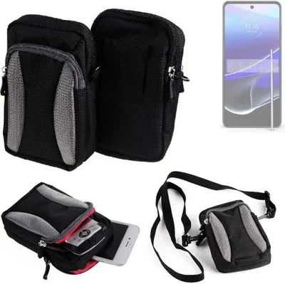 Produktbild von K-S-Trade Holster Schutz Hülle kompatibel mit Motorola Moto G Stylus 5G (2024) Handy Hülle Gürteltasche Umhängetasche mit Zusatzfach schwarz