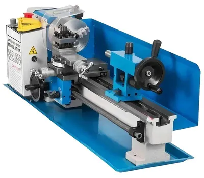 Produktbild von Metall-Drehmaschine, 550W Leistung, 7"x14" Abmessungen, 100 mm Spannzangen-Durchmesser, MT3 Spindelkonus, variable Geschwindigkeit 0-2250 U/min