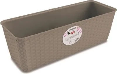 Produktbild von Stefanplast Blumenkasten Natur Beige 18 cm x 16 cm x 49 cm Modell 73502