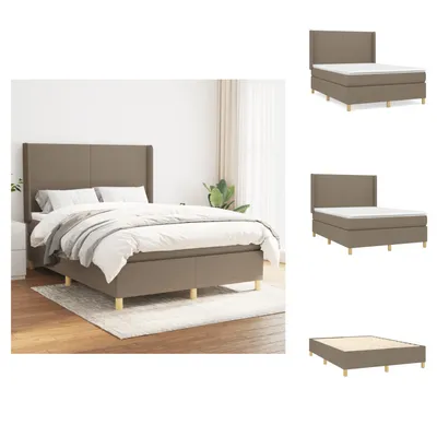 Produktbild von vidaXL Boxspringbett mit Matratze Taupe 140x190 cm Stoff -  Betten & Bettgestelle