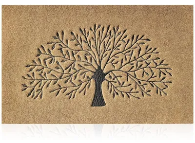 Image de Paillasson "Arbre de la vie", 45x70 cm, marron. Résistant, antidérapant, pour intérieur et extérieur