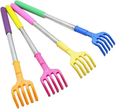 Produktbild von (4er-Pack) Tragbarer, ausziehbarer Teleskop-Rückenkratzer/Hand-Massagegerät/Rückenschläger mit Gummigriffen
