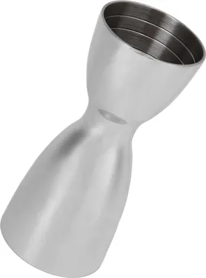 Produktbild von Doppel-Cocktail-Messbecher aus Edelstahl, Weinmessbecher, Bar-Messbecher, U-förmig, spiegelpoliert.
