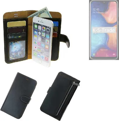 Produktbild von K-S-Trade Schutz Hülle kompatibel mit Samsung Galaxy A20e Klapphülle Case Phone cover Slim Handytasche Handy Hülle schwarz aus Kunstleder (1 Stk)