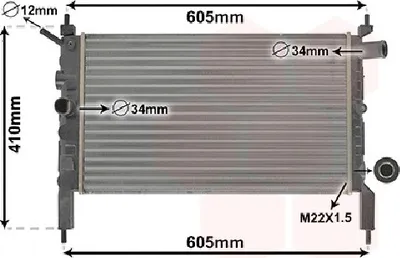 Produktbild von Van Wezel Wasserkühler für Opel Astra F +CC Caravan Cabriolet Porsche Boxster