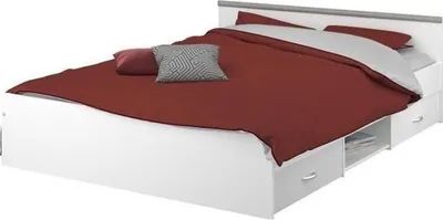 Image de PARISOT Lit adulte contemporain blanc mat - l 140 x L 200 cm - ZODIAC