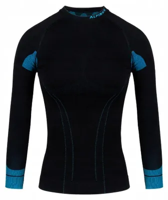 Produktbild von Alpinus - "Tactical" Base Layer Oberteil für Damen, Thermoaktiv PP7306 (L) (Schwarz/Blau)