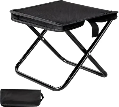 Produktbild von Klappbarer Campingstuhl, tragbarer Faltstuhl, schwarz, für Angeln
