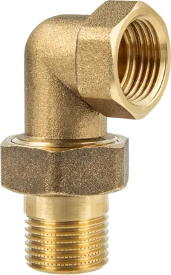 Produktbild von tecuro Winkel-Verschraubung IG x AG 1 Zoll, konisch (metallisch) dichtend - MS-blank  CW617N