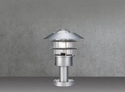 Obrázek produktu pro Venkovní stojací lampa Elstead Helsingor E27 31 cm, nerezová ocel, stříbrná IP44