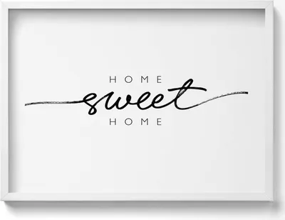 Produktbild von Dekoratives Schild für die Wohnung „Home, sweet home“– Wandbild mit Rahmen – Gerahmtes Bild – Wanddekoration – 70x50 cm – Schwarz Rahmen