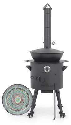 Produktbild von Posylka.de Feuerstelle Gulaschkessel Ø 40 cm Ofen Kasan 12 L flach Lagan 37 cm 10-teilig, (10-St)
